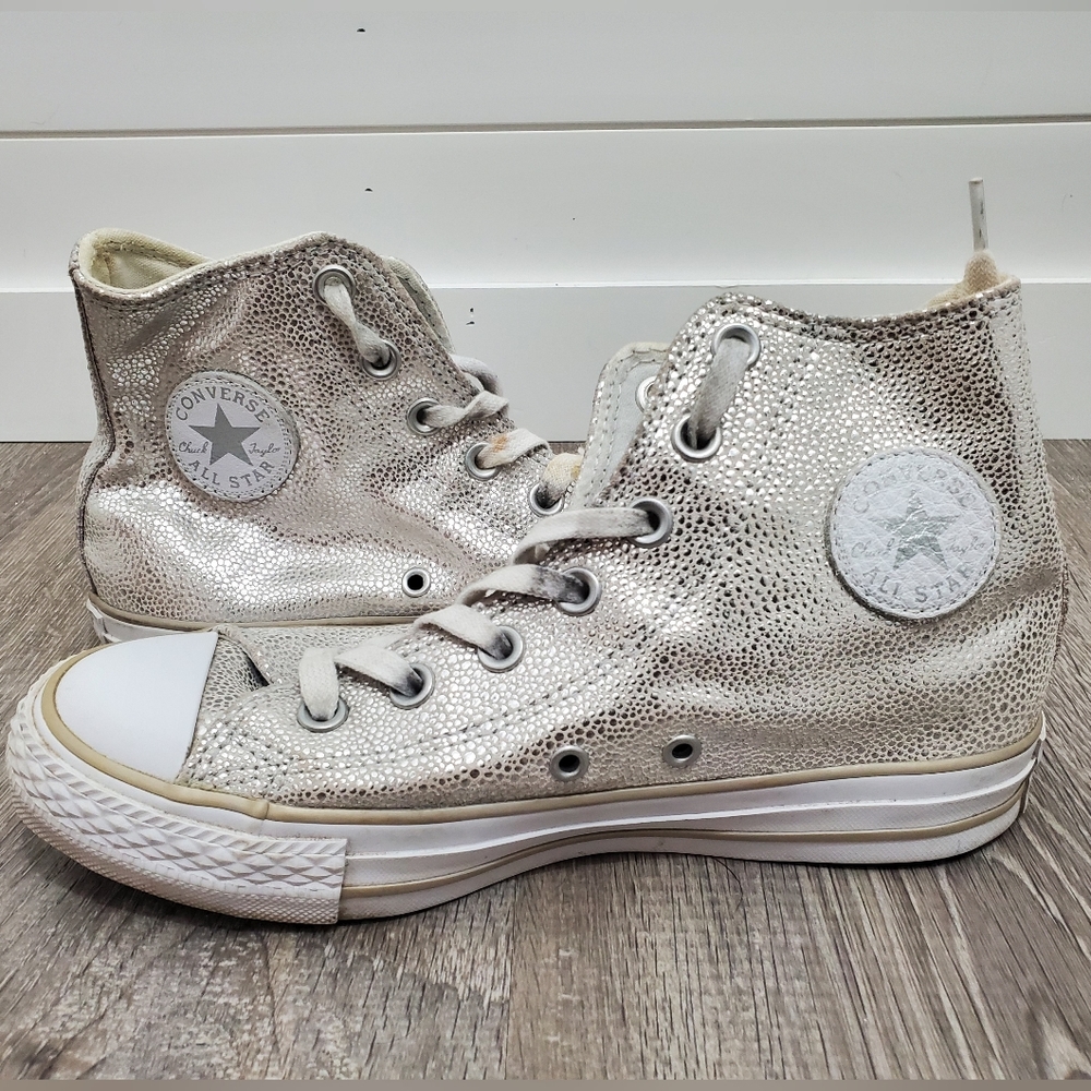 Converse Silver High-Top Sneakers